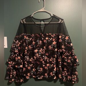 Black Floral Blouse